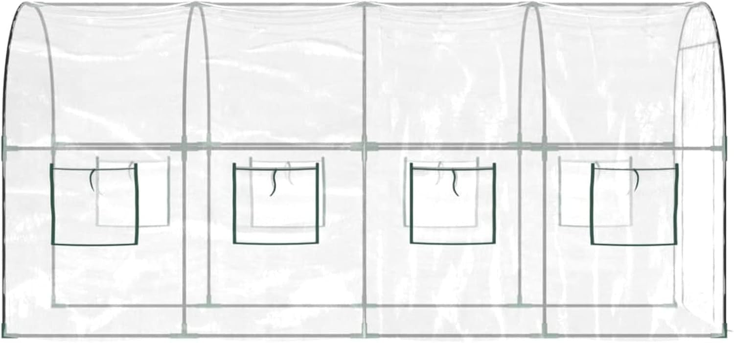 Large Walk-In Garden Greenhouse 160x400x190cm PVC Frame Outdoor Tunnel