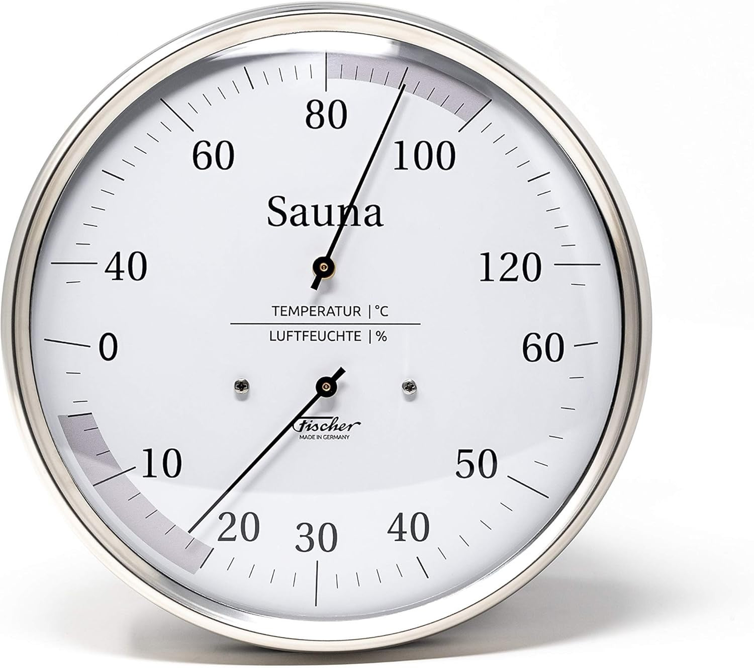 Stainless Steel Sauna Thermo-Hygrometer Humidity & Temperature Gauge Dial 13cm