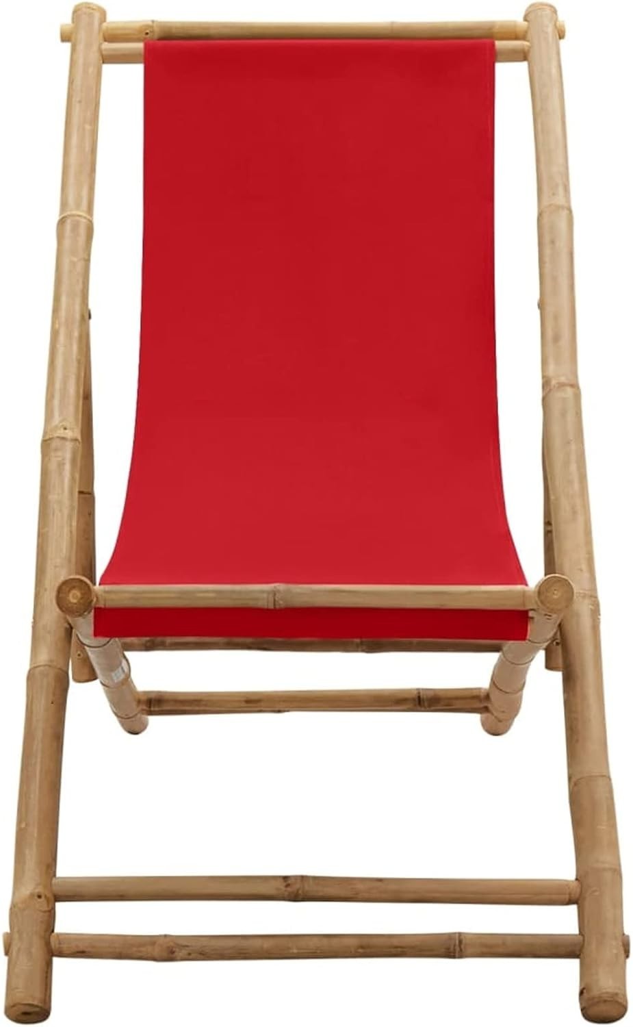 Adjustable Bamboo Deck Chair with Canvas Seat | Foldable Outdoor Lounger