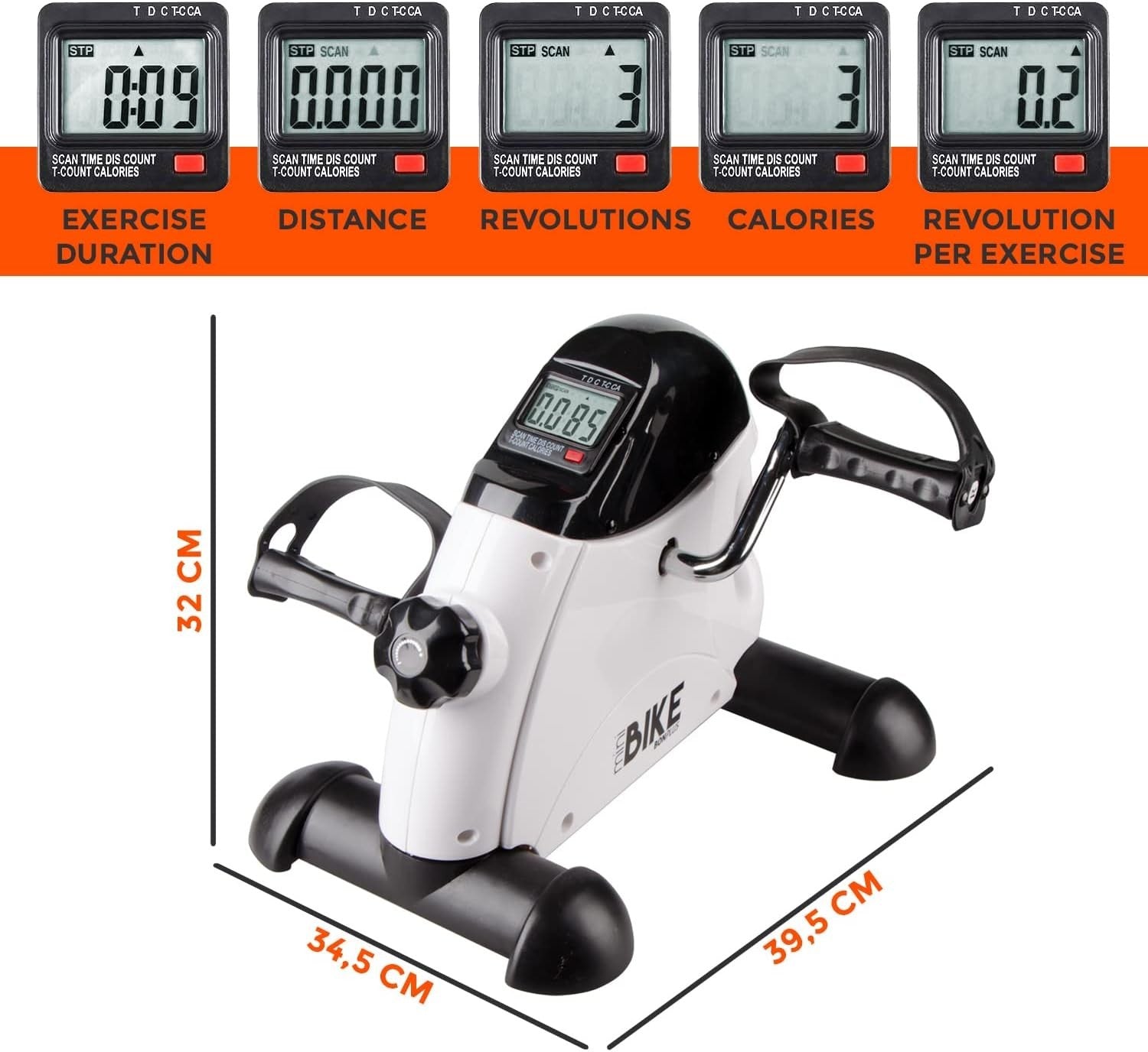 Portable Mini Pedal Bike Adjustable Tension LCD Seated Fitness