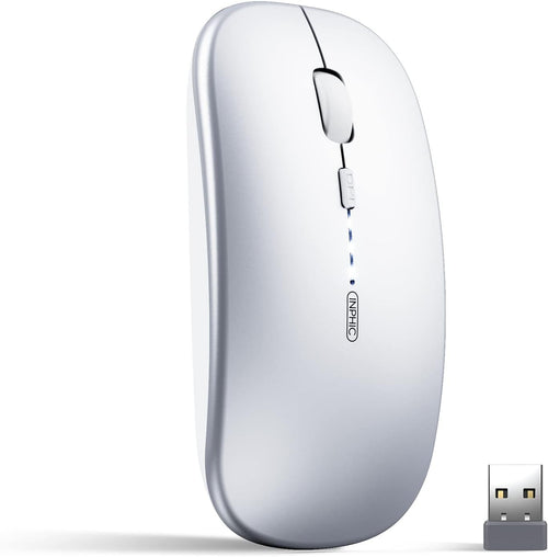 Tri-Mode Bluetooth Wireless Mouse Silent Rechargeable 1600 DPI Laptop PC