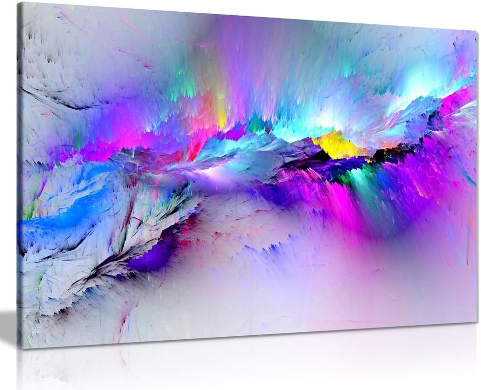 Modern Abstract Blue Watercolour Canvas Wall Art 31x20cm