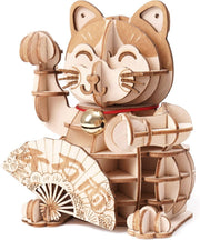 3D Wooden Cat Puzzle DIY Kit, 72 Pieces, Retro Craft Model, Easy Assembly