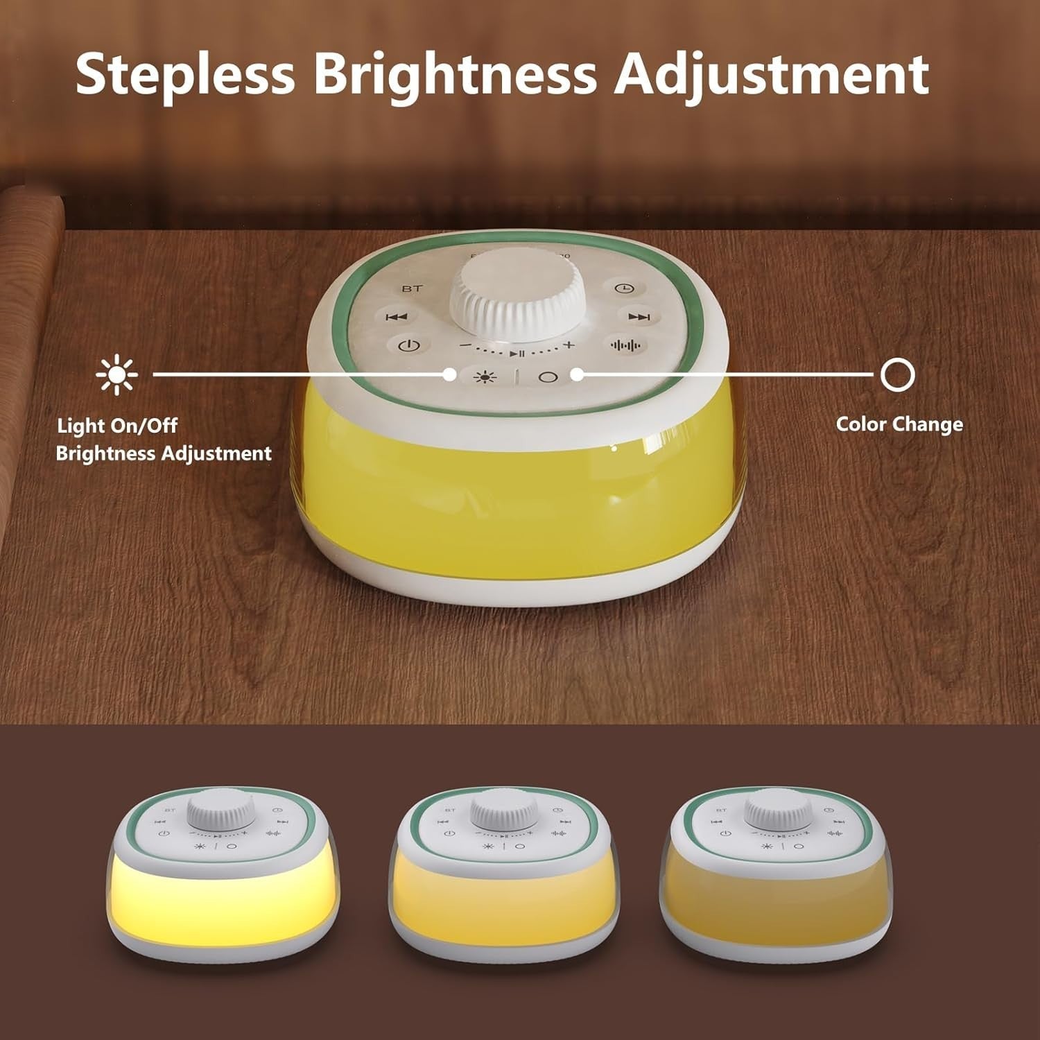 White Noise Sound Machine with 30 Soothing Sounds, Bluetooth & Night Light