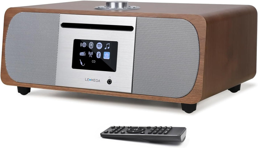 WiFi Internet Radio CD Player DAB+ Bluetooth Hi-Fi 35W Stereo Walnut