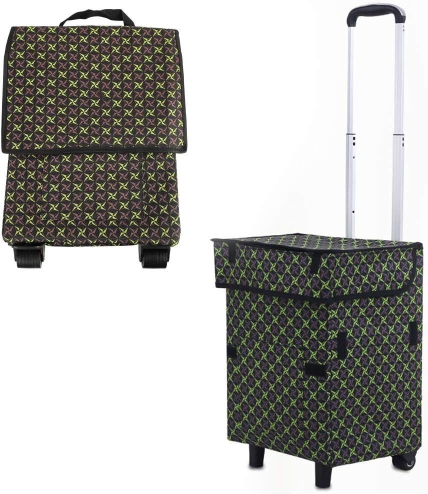 Foldable Grocery Cart 41L Waterproof Utility Trolley 2 Wheels Star Design