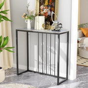 80cm Marble Console Table Slim Entryway Hallway Accent Desk Metal Frame