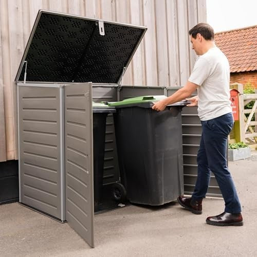 1170L XL Outdoor Storage Box Lockable Plastic Garden Shed Cabinet