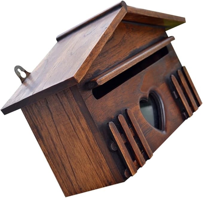 Wall Mounted Waterproof Mailbox Retro Locking Post Box | Indoor Outdoor Holder