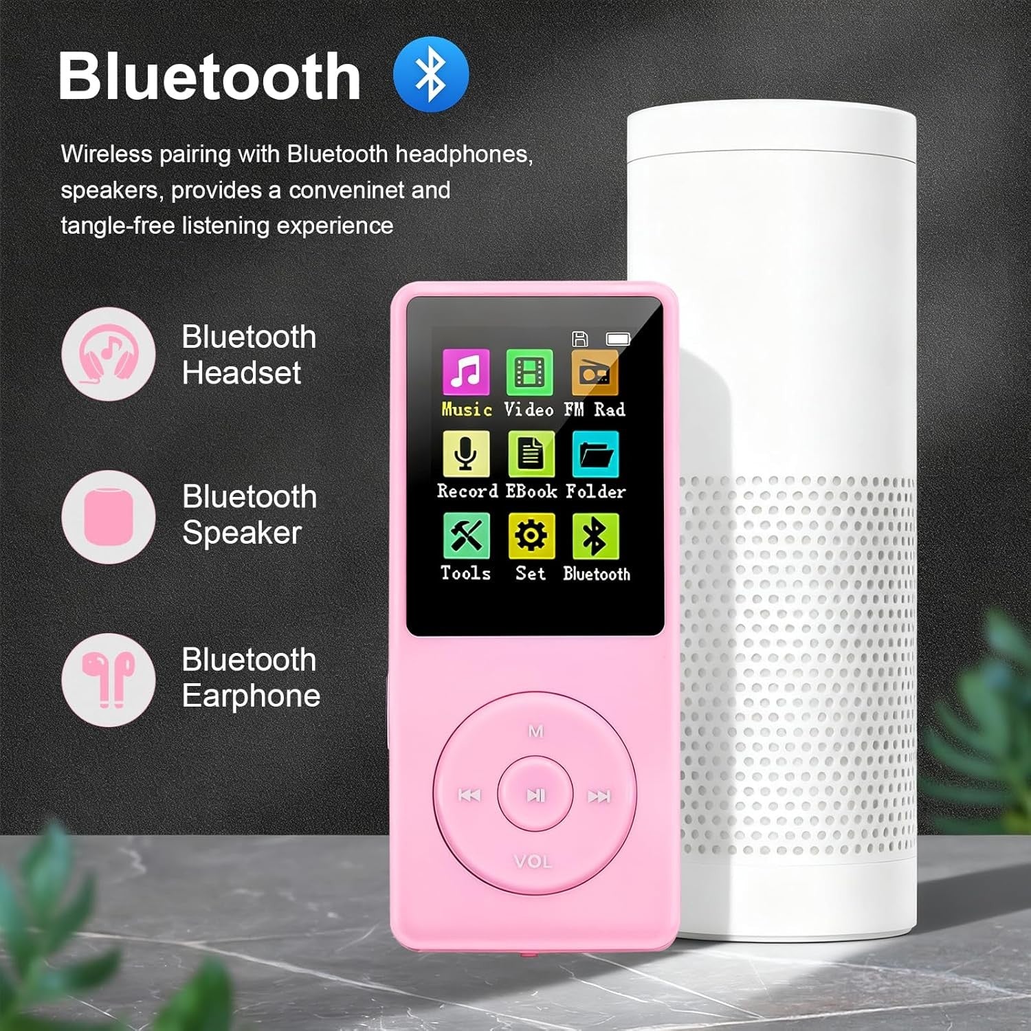 128GB MP3 Bluetooth 5.0 FM Radio Speaker E-Book