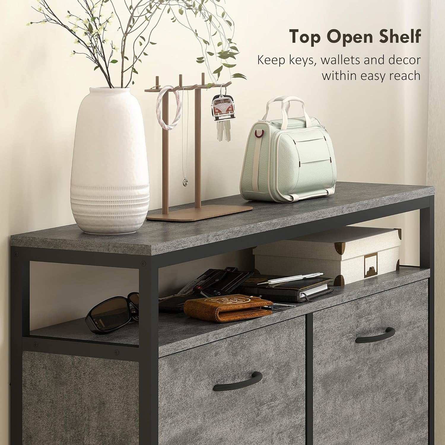 Slim Industrial Shoe Cabinet 4 Flip Drawers Hallway Storage 98x24x95cm