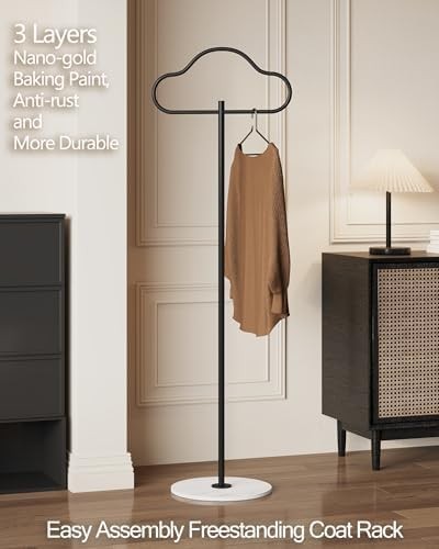 Black Minimalist Coat Stand | Heavy Duty Metal Clothing Rack for Hallway