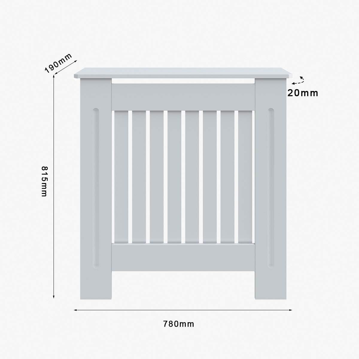 Small Modern Radiator Cover Cabinet White Slatted MDF Shelf