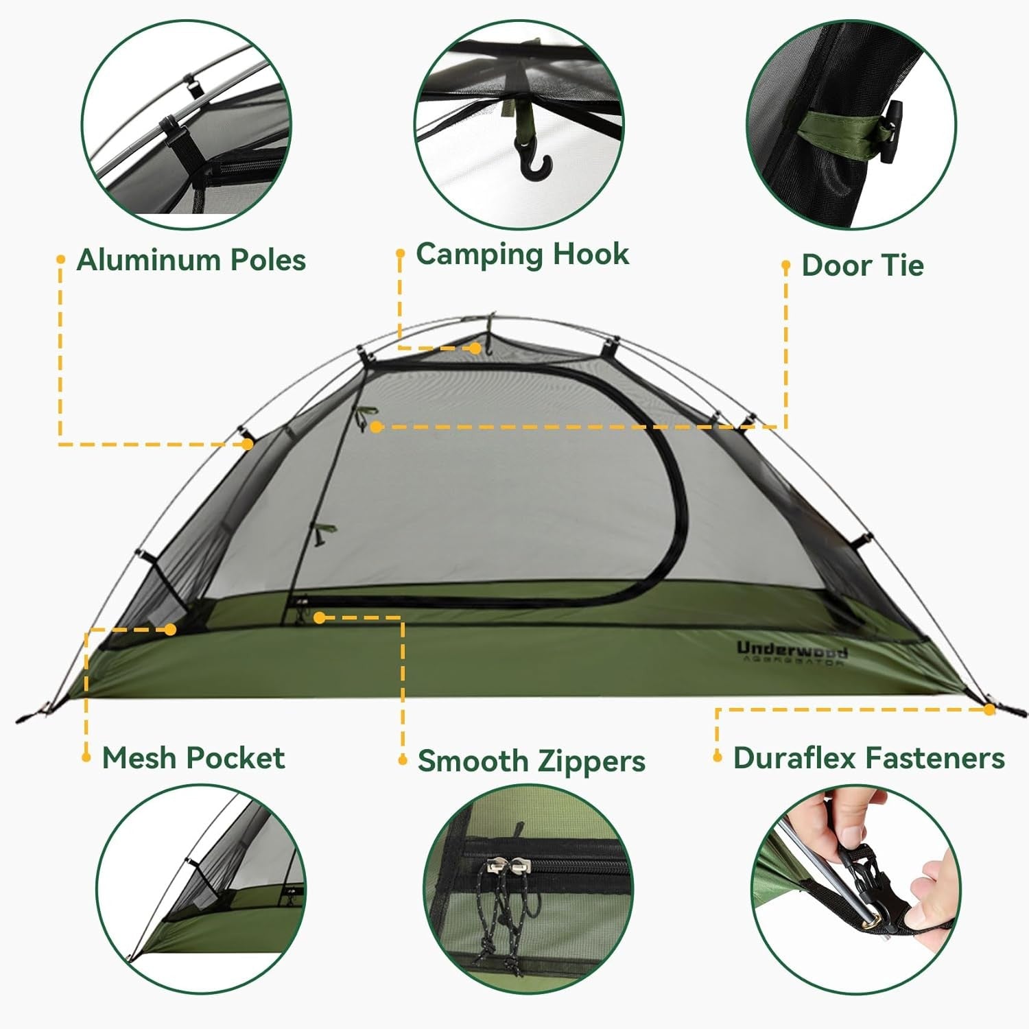 1 Man Backpacking Tent Lightweight Waterproof 3 Season Hiking