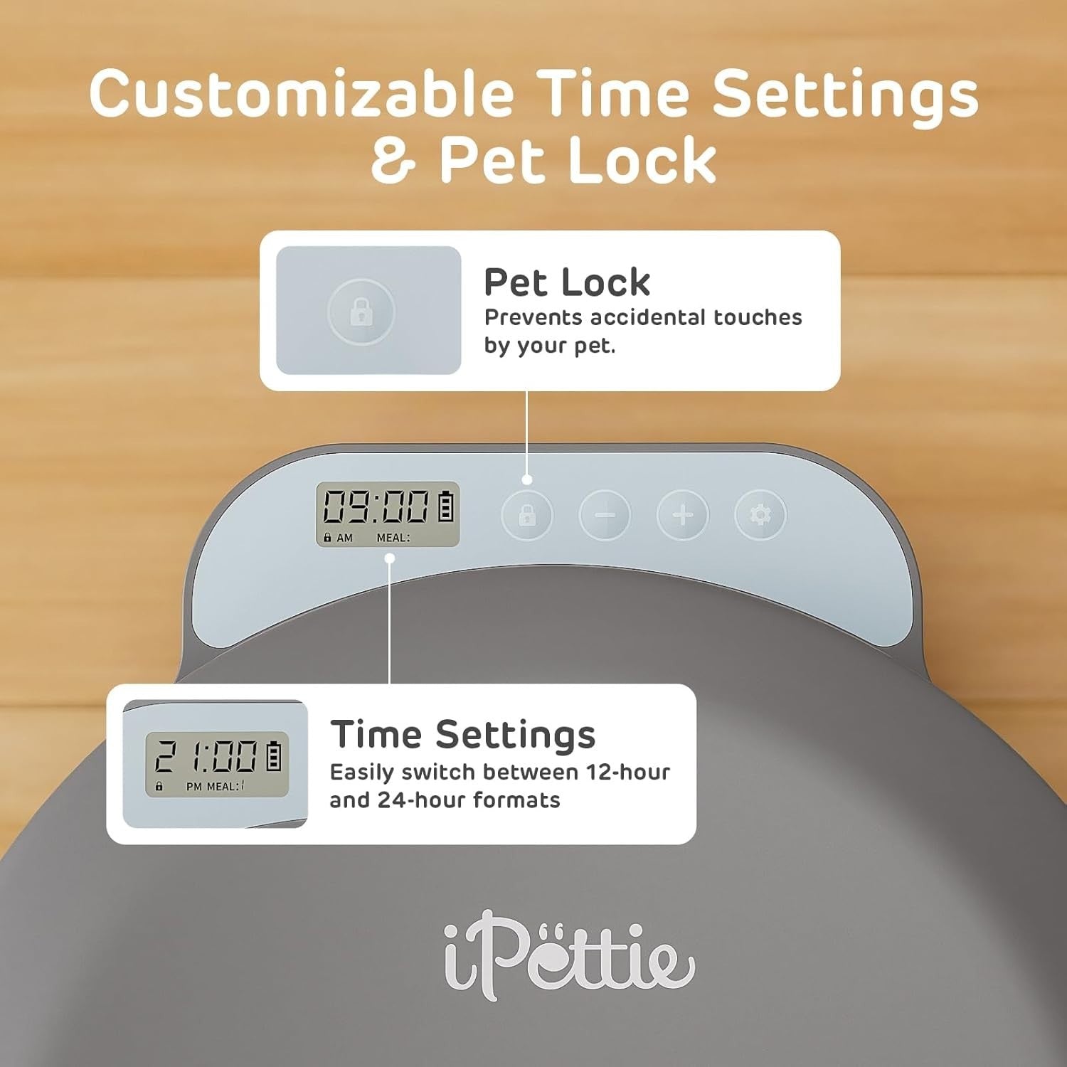 Automatic Wet Cat Feeder 4 Meal Timer Ice Packs Whisker Friendly Tray