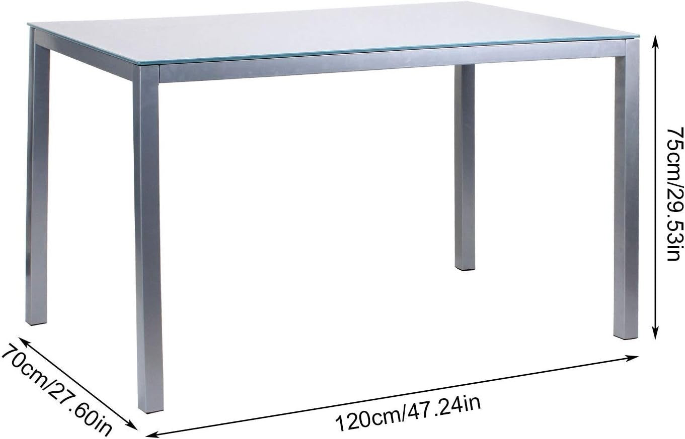 Modern Glass Dining Table & 6 Faux Leather Chairs Set – Durable & Stylish