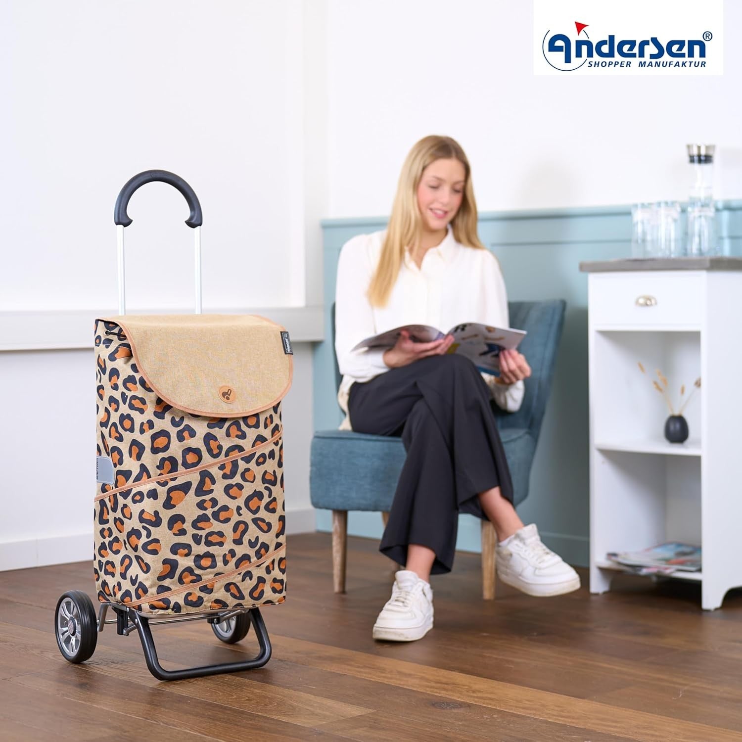 Fashion Shopping Trolley 46L Lightweight Aluminium Foldable Removable Wheels