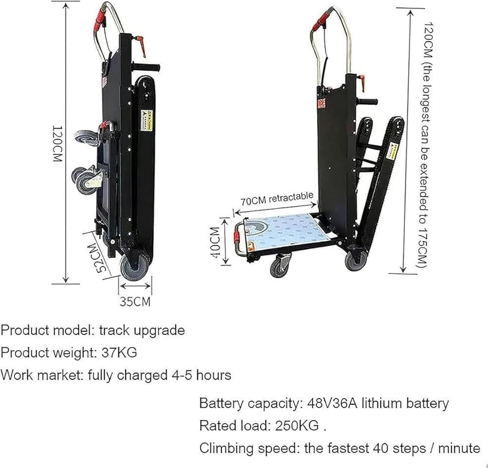 Electric Stair Climber Truck 400kg Load w/ Brushless Motor & Telescopic Handle