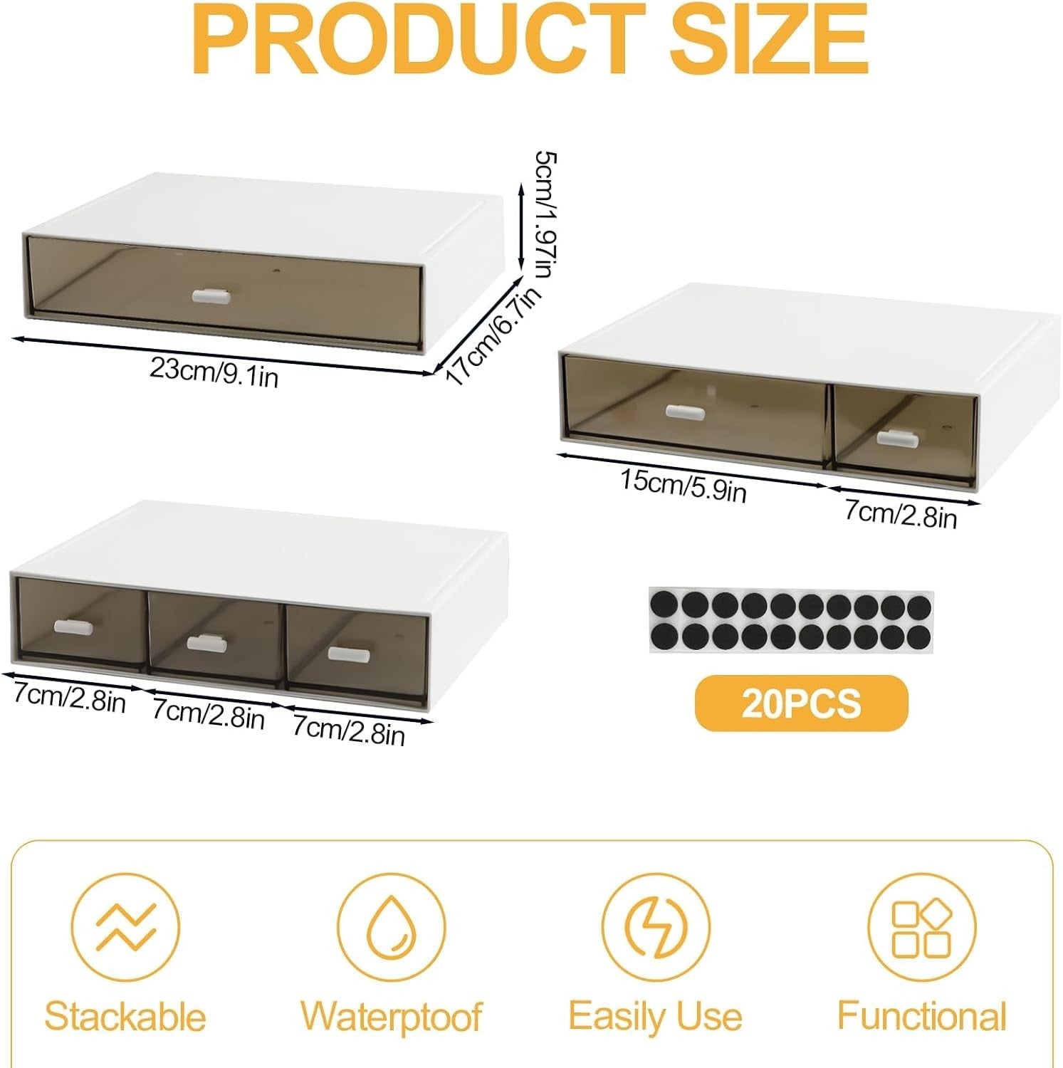 4-Tier Desk Organiser with 7 Drawers – Stackable Storage Box for Home & Office