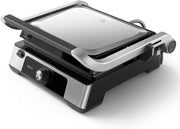 2200W Contact Grill Non-Stick Plates Adjustable Temp & Height Flat Open