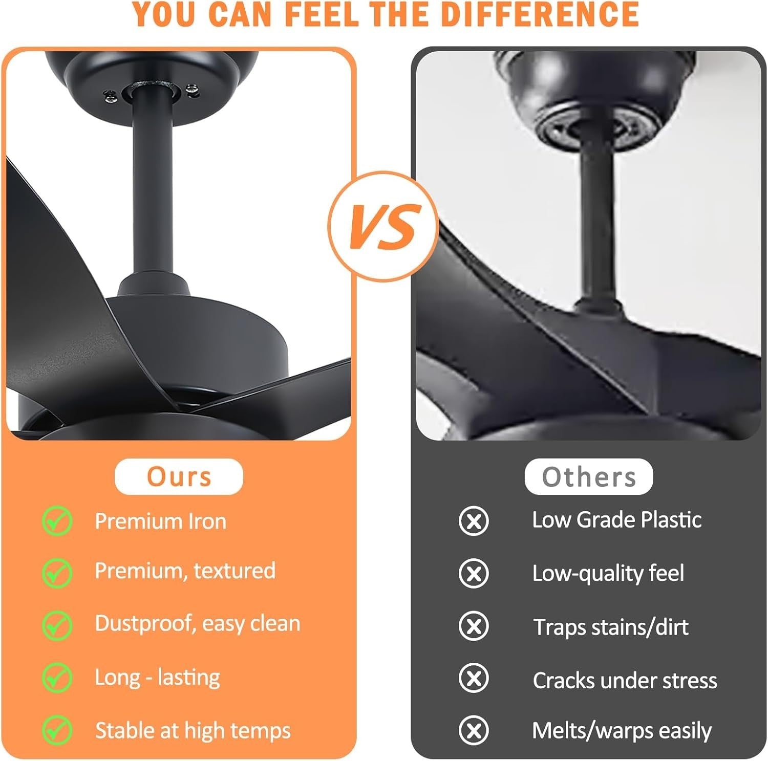 30" Black Ceiling Fan Light, 6 Speeds, Dimmable, Reversible, Quiet Smart Fan