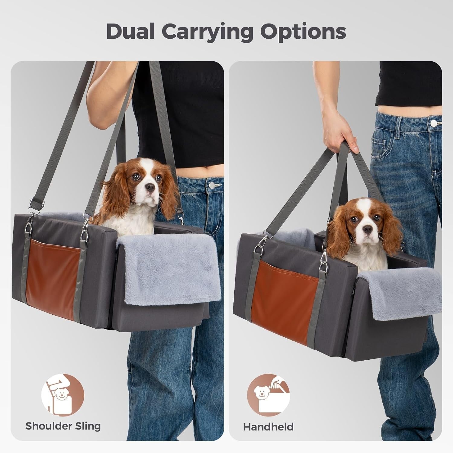 Center Console Dog Car Seat Booster Carrier Anti Anxiety Small Pets