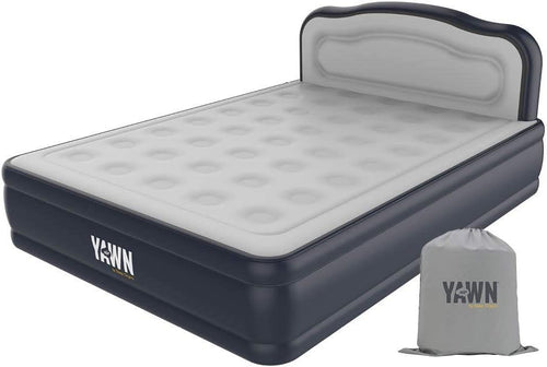 King Size Self Inflating Air Bed Built In Pump Headboard Guest Mattress