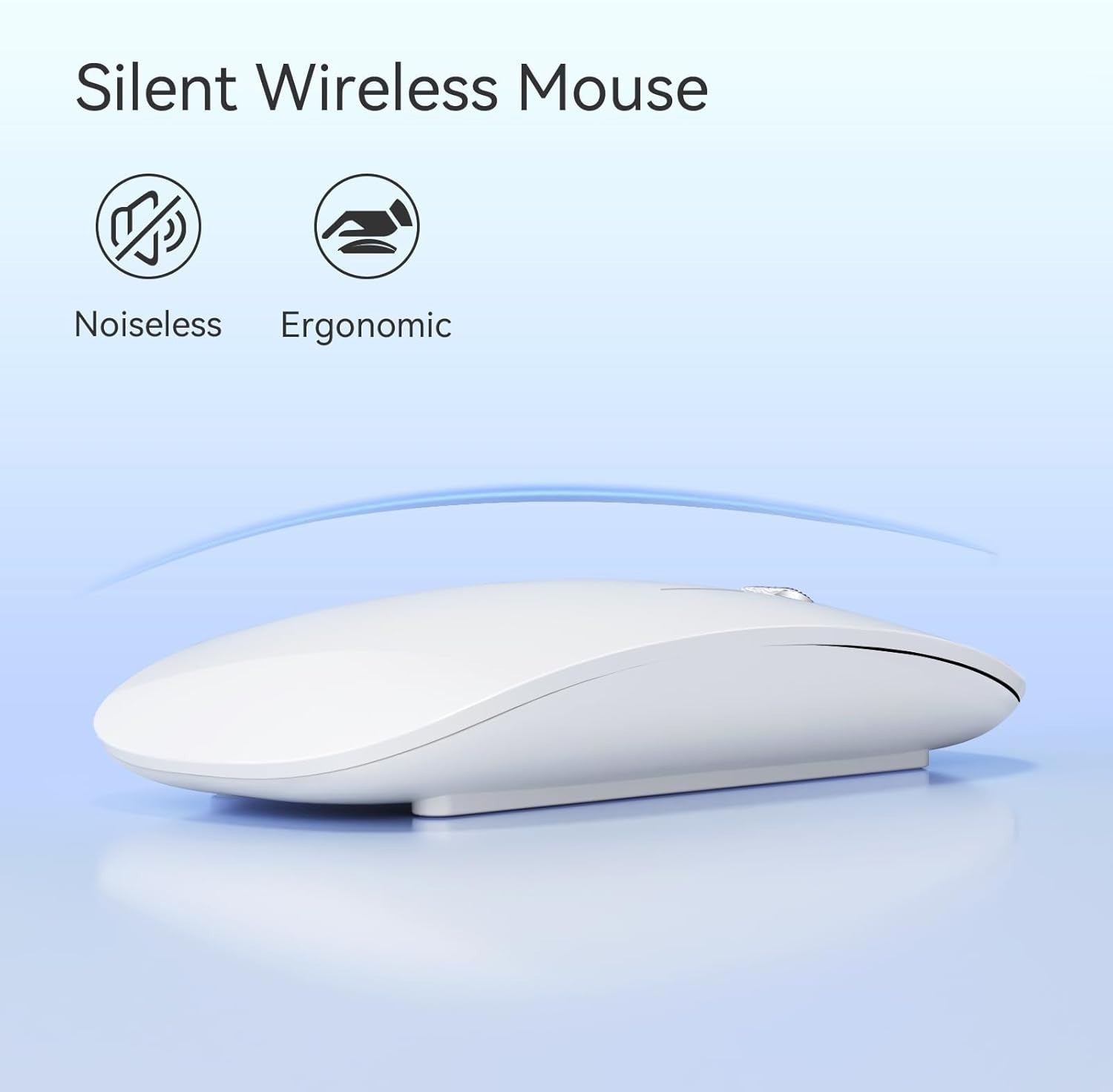 Ultra Slim Rechargeable Bluetooth Mouse Silent Triple Mode USB-C Laptop Tablet