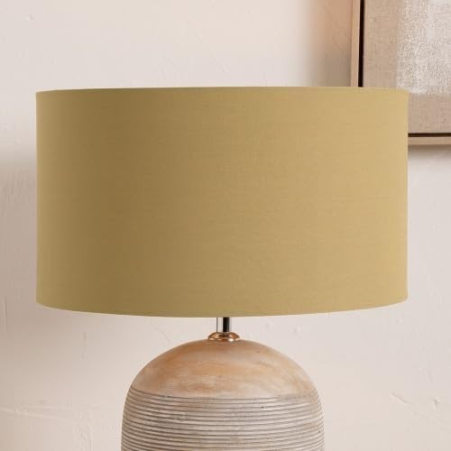 Taupe Drum Lampshade 35cm Cotton Cylinder Shade Table Floor Living Room Lamps