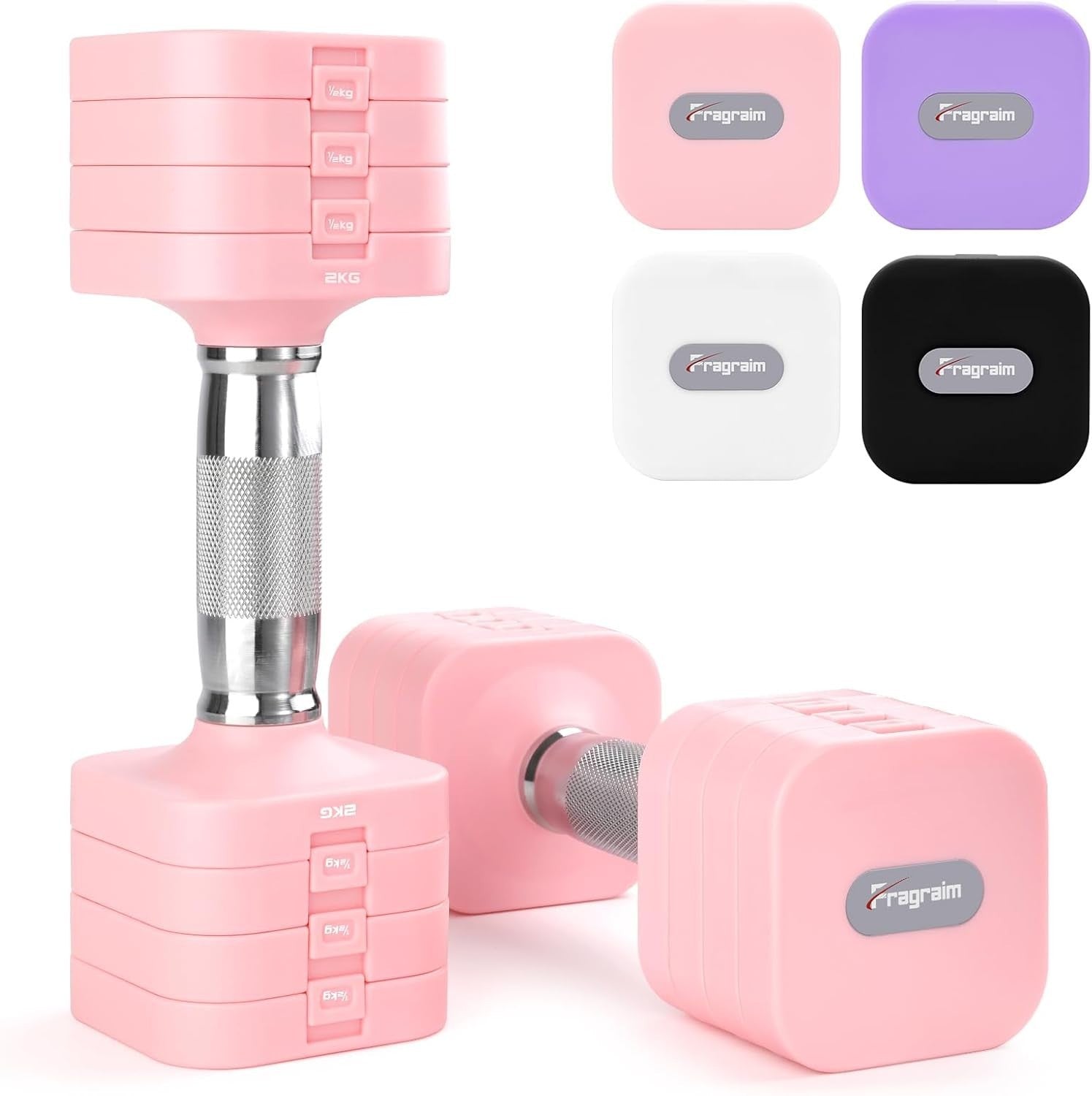 10kg Adjustable Dumbbell Set 2x5kg Non-Roll Home Gym Hand Weights