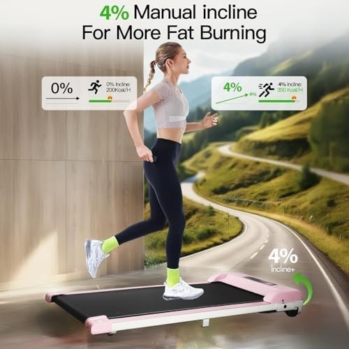 Under Desk Walking Treadmill 1-7KM/H Incline LED Home & Office Compact Gym