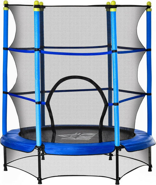 4.6FT Kids Trampoline with Safety Net Indoor Outdoor Ages 3-10