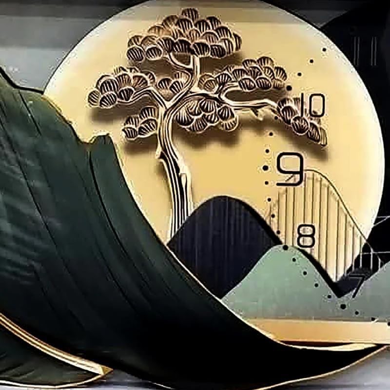 Large Feather Wall Clock with LED Backlight 60x120cm Silent Quartz