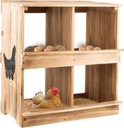 Wooden Chicken Nesting Box 4 Compartment Wall Mount