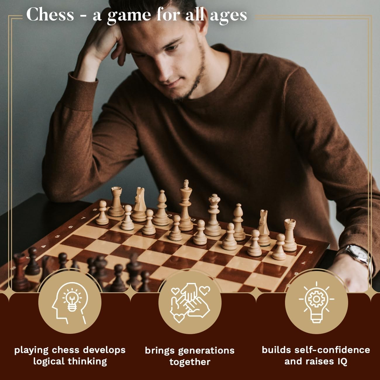 Staunton No.7 Weighted Wooden Chess Pieces with Premium Mahogany Box
