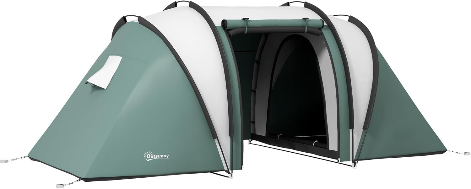 4-5 Person Family Tunnel Tent 3000mm Waterproof 2 Bedroom