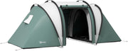4-5 Person Family Tunnel Tent 3000mm Waterproof 2 Bedroom
