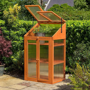 Premium Wooden Mini Greenhouse 3-Tier Cold Frame UV-Proof Adjustable Roof