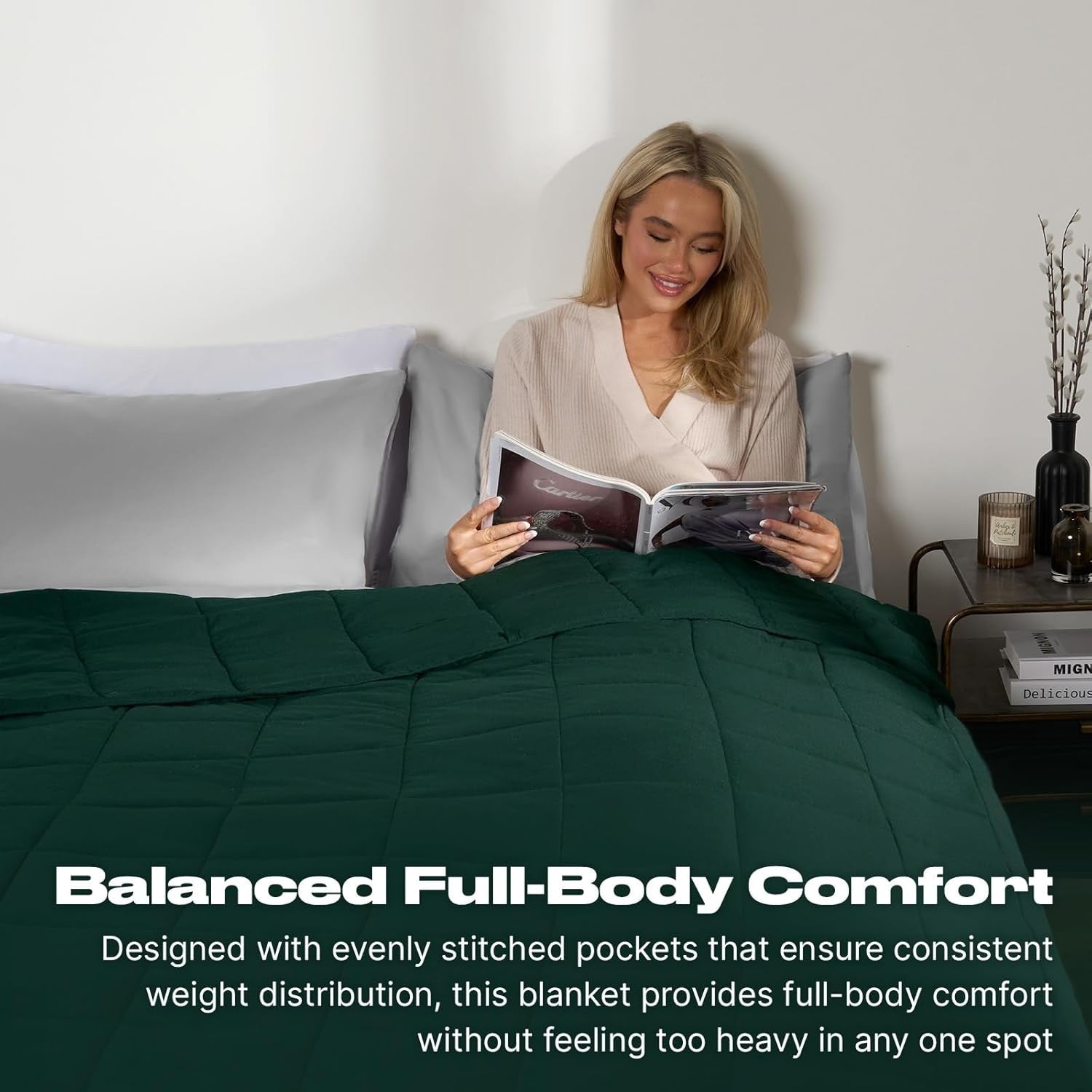 Weighted Blanket Adults Forest Green 6kg 125x180cm Calming Sleep Aid