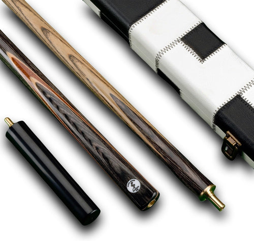 57" 3/4 Cut Snooker Cue 9.5mm Tip With Case Extension Wood Choice