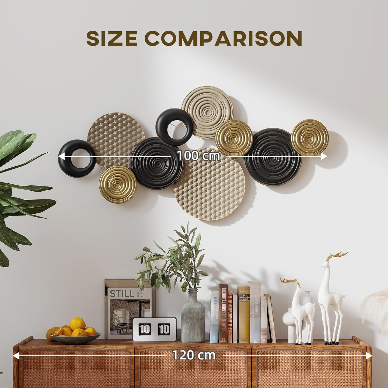 Modern Metal Wall Art – Multi-Disc Hanging Decor for Living Room