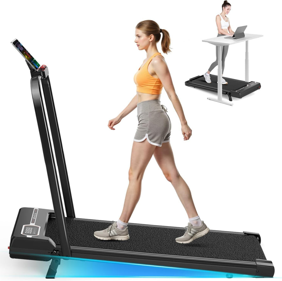 Foldable Incline Walking Treadmill 8KM/H Ultra Quiet Home Office Gym