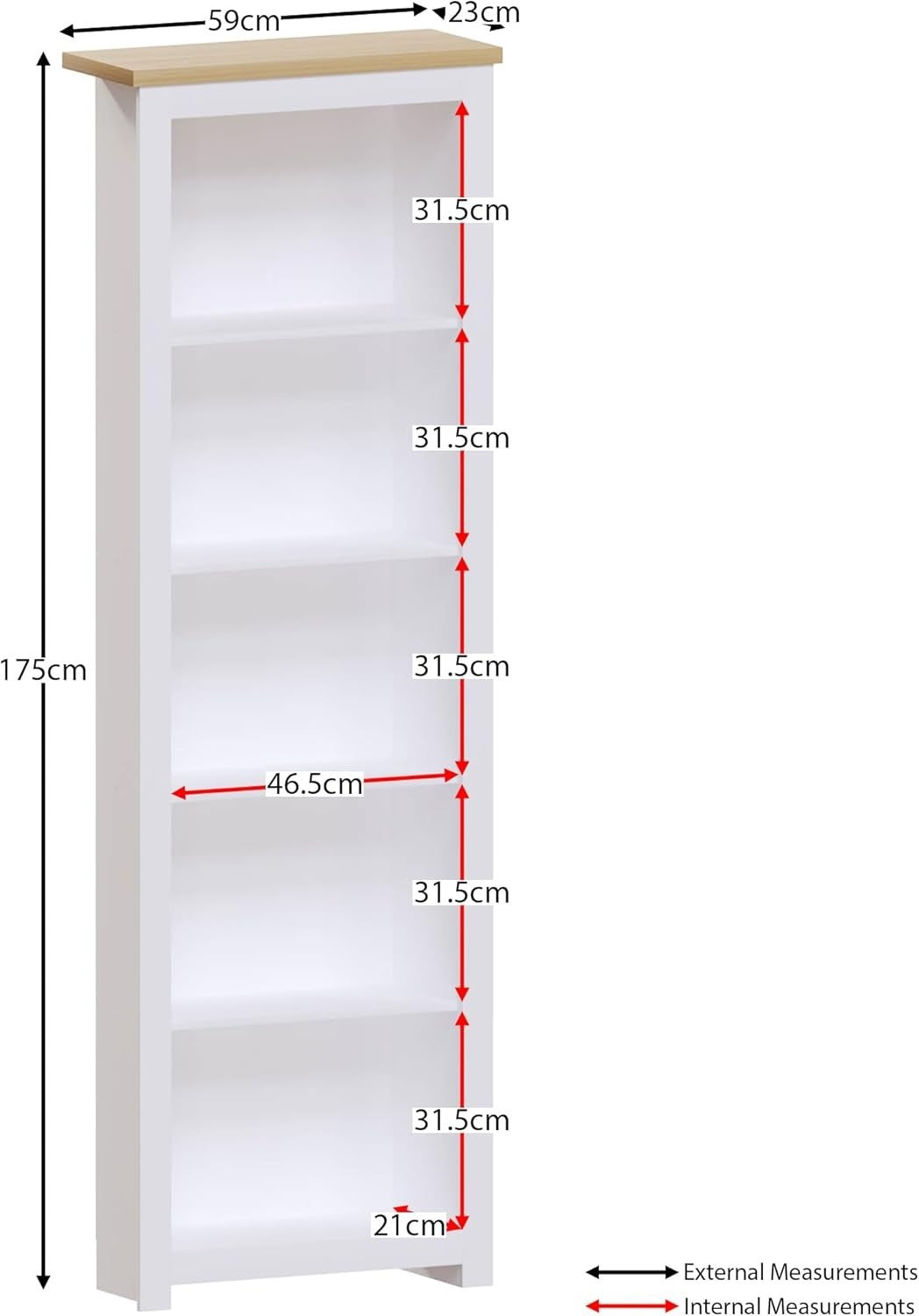 5 Tier Modern White Ladder Bookcase – Tall Display Storage Shelf Unit 175cm