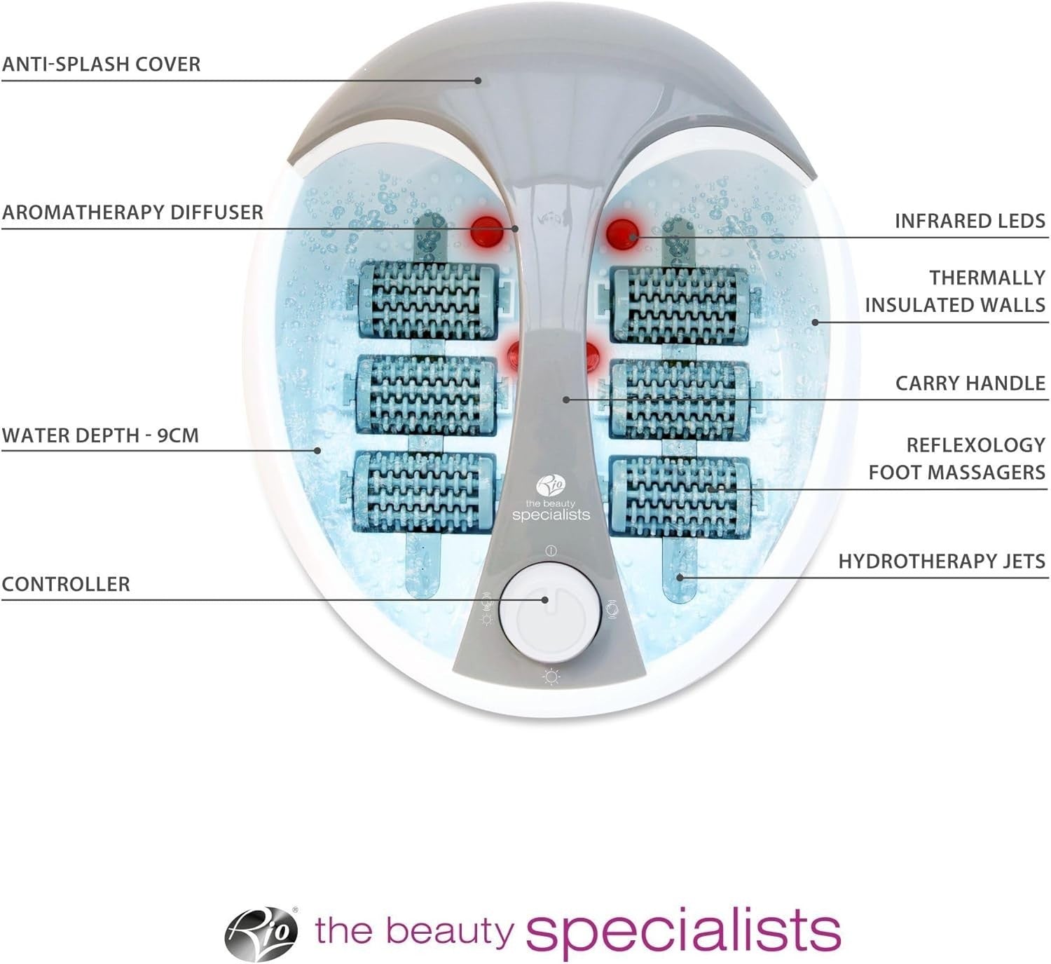 HydroJet Foot Spa Massager with Heat, Bubbles, Vibration & Aromatherapy