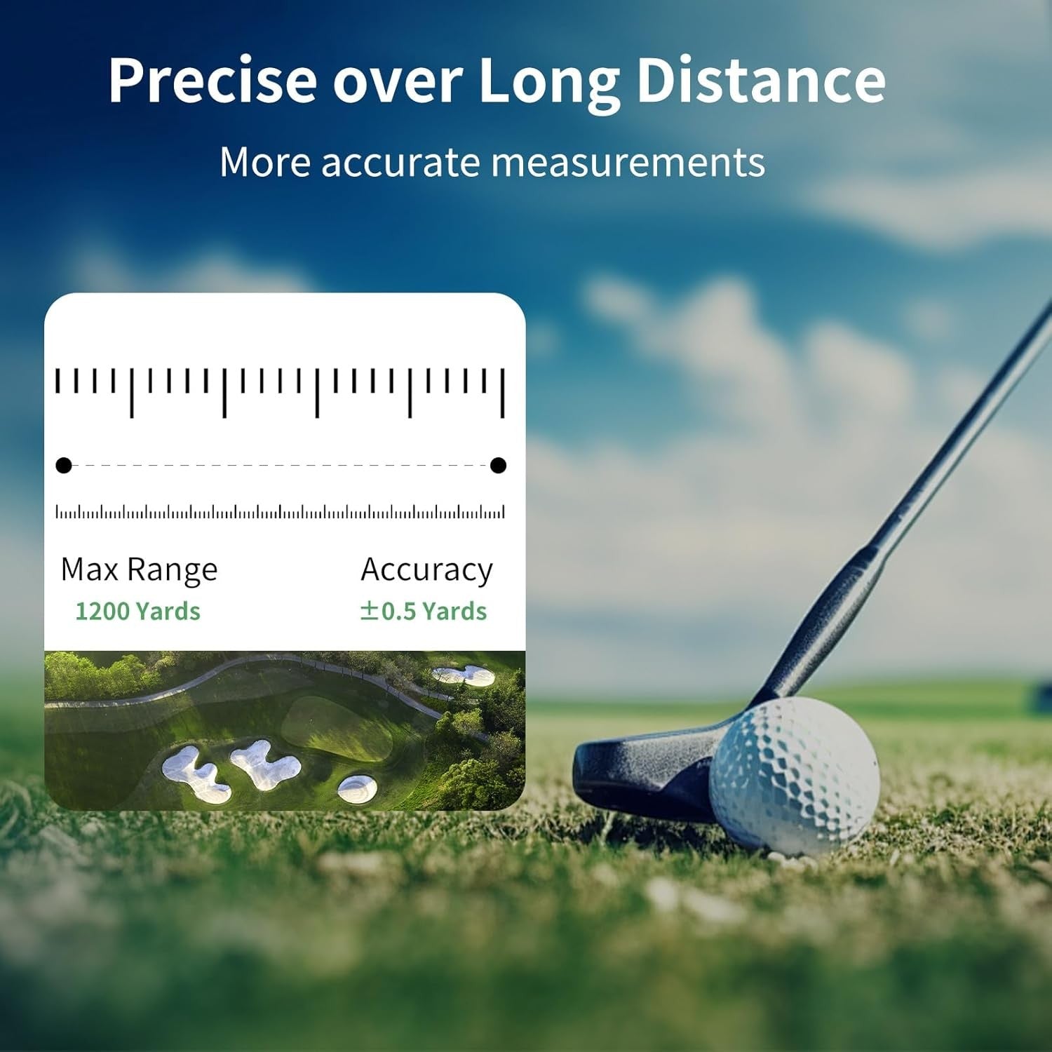 Golf Laser Rangefinder 1200 Yards Slope Flag Lock 7X Rechargeable IP54
