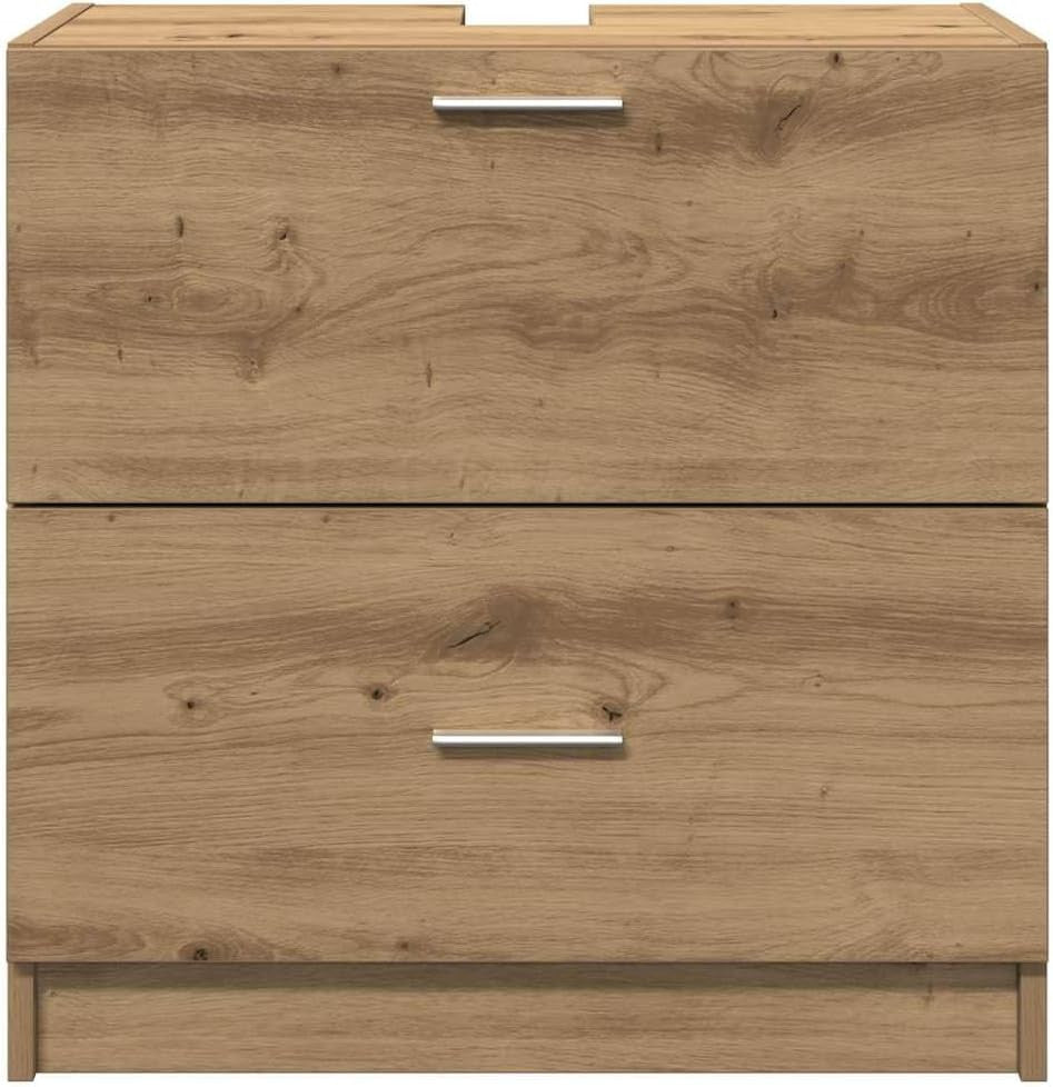 Artisan Oak Under Sink Bathroom Cabinet 59x37x59cm Rustic Vanity Storage Unit