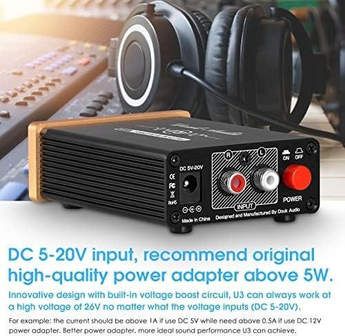 U3 Mini Class A Headphone Amplifier HiFi Desktop Stereo Amp DC5-20V