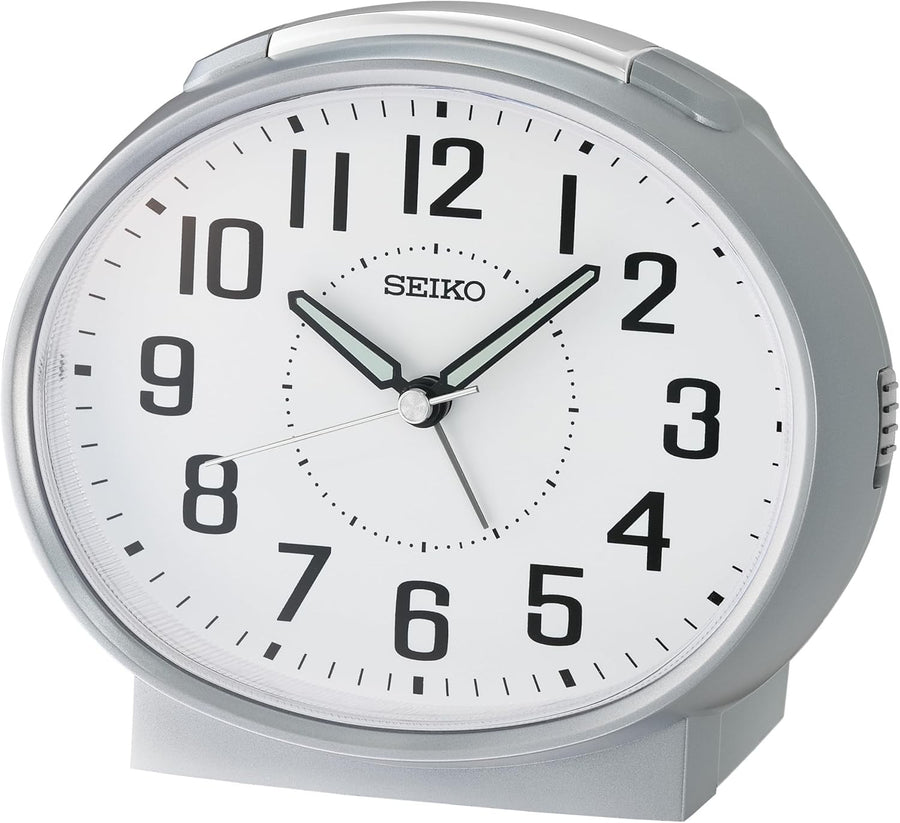 Analogue Bedside Alarm Clock Loud Bell Silent Sweep Snooze White