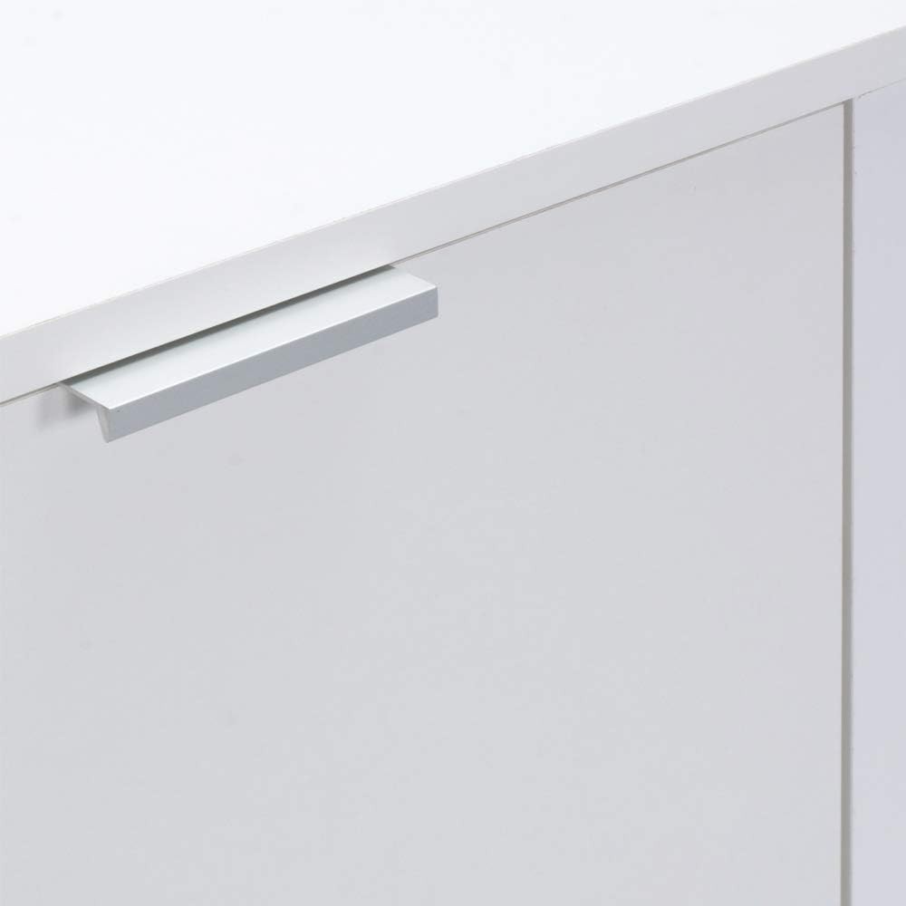 Modern White Sideboard Cabinet 2 Doors Adjustable Shelf Storage Unit Office