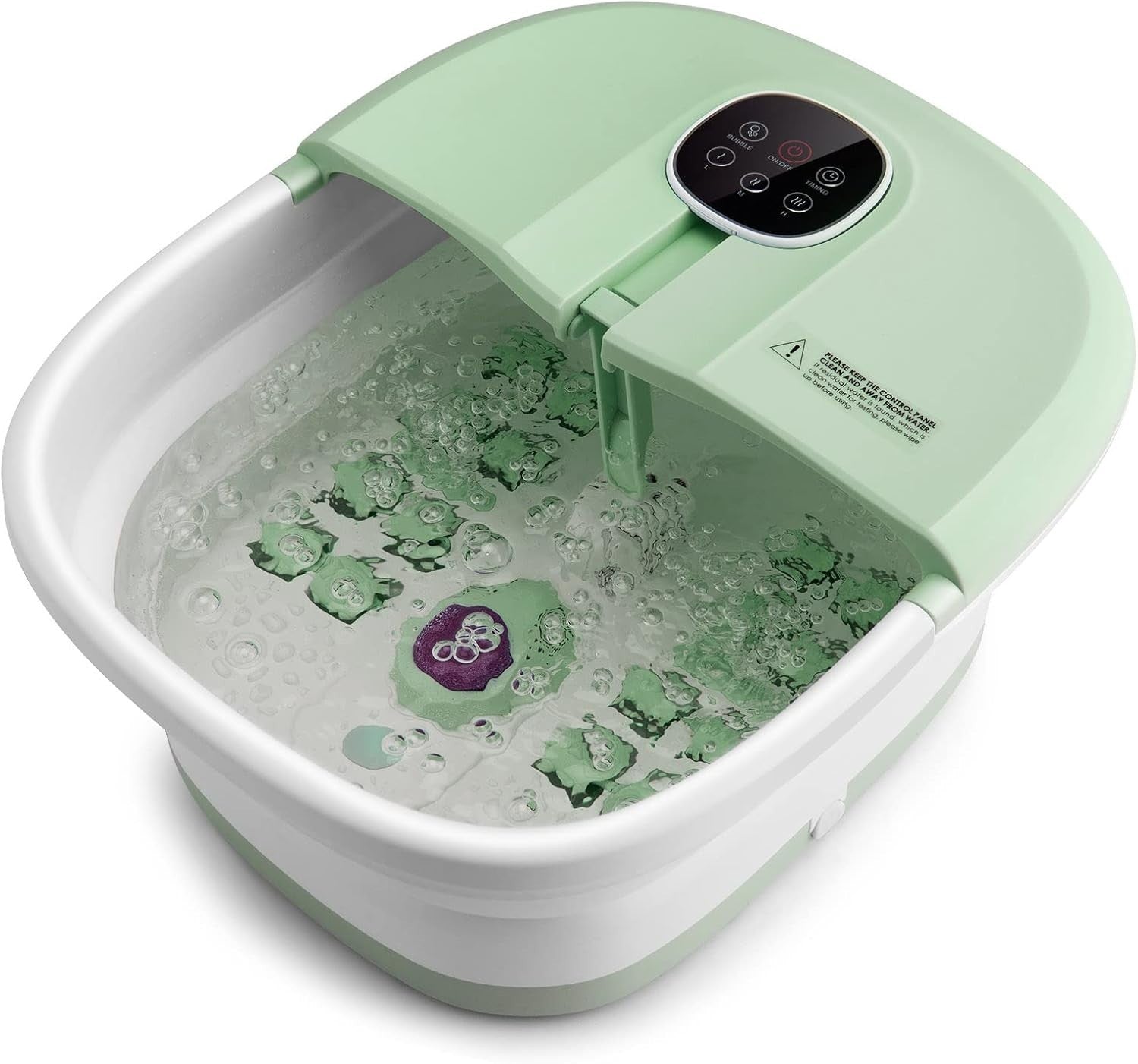 Portable Folding Foot Spa with Heat, Bubble Massage, Remote Control & Timer